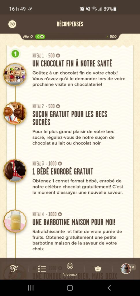 ChocoFan! Niveau de récompenses 1